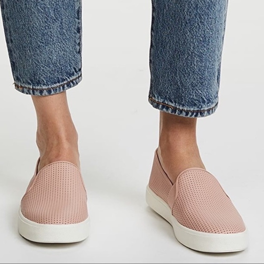 Vince. Pink Perforated Leather Blair Sneaker Size 7.5